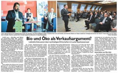 Pegnitz-Zeitung zur Podiumsdiskussion „Nachhaltigkeit als Markenwert“