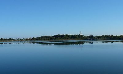 Das Oberbecken Happurg ganz in blau