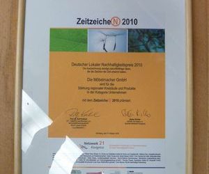 Die Möbelmacher gewinnen den deutschen lokalen Nachhaltigkeitspreis 2010 in der Kategorie Unternehmen